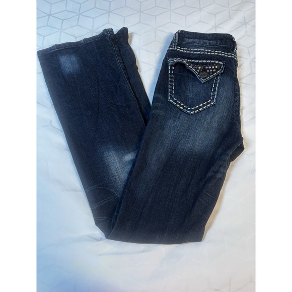 Rock 47 Wrangler Jeans Womens 3X33 Low Rise Western Bootcut Cowgirl  WJX97SB - Picture 1 of 16